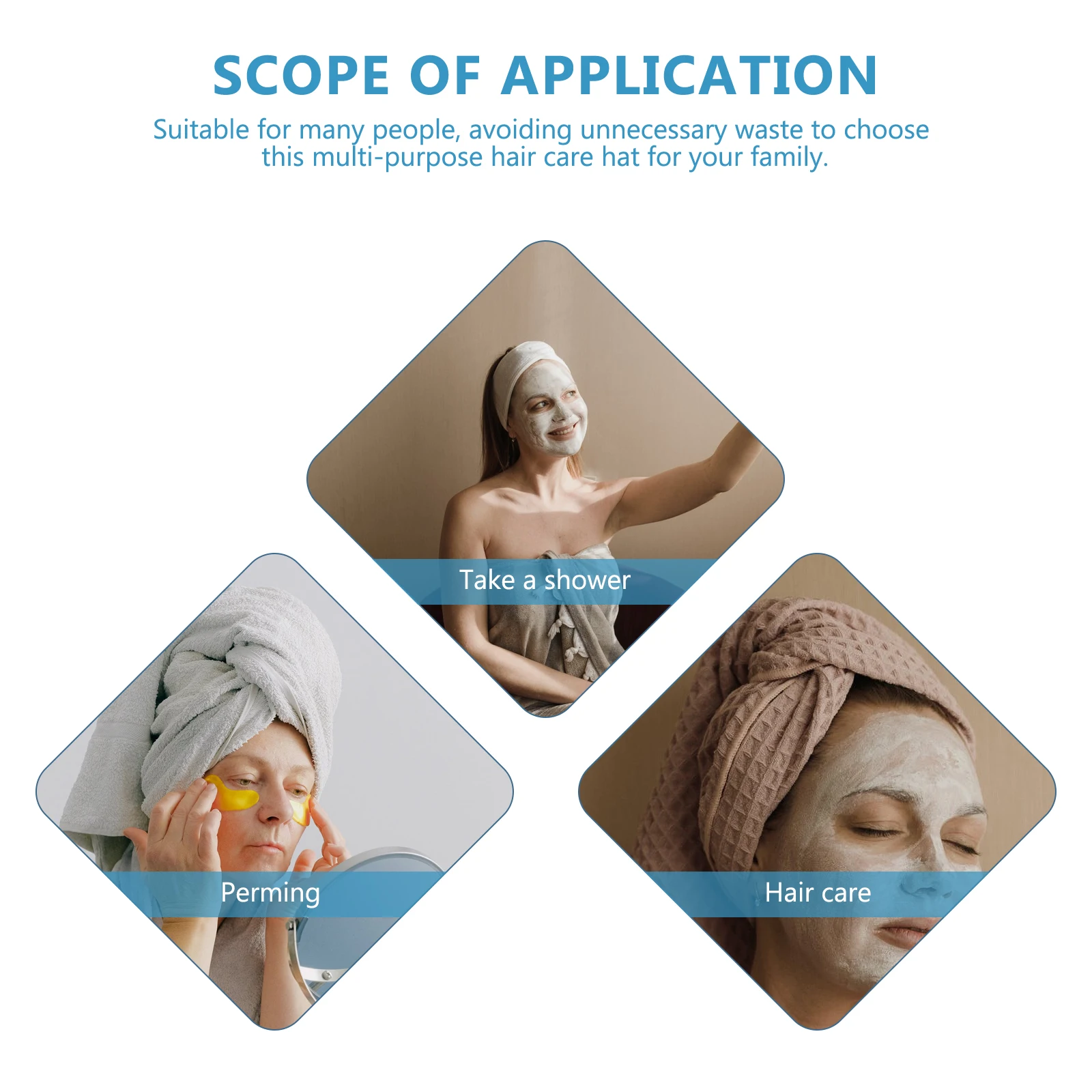 

100pcs Bathing Hats Disposable Hair Caps Non-Woven Shaped Bar Hats For Beauty Salon Workshop Clinic Kitchen Comfortable