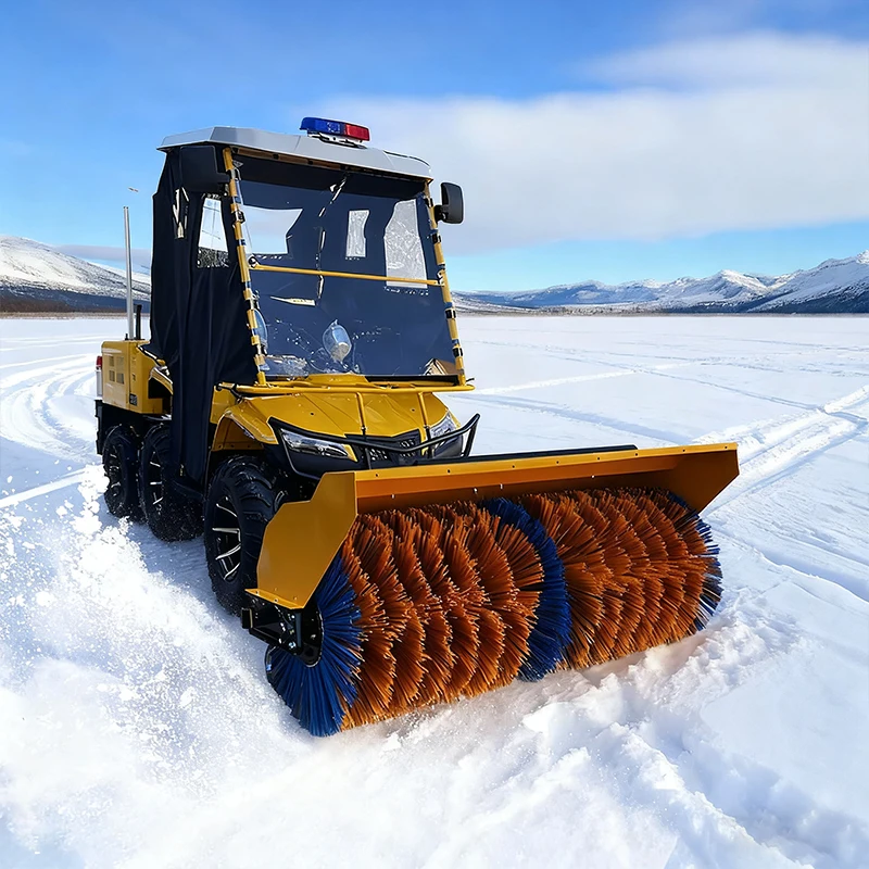 محراث الثلج عالي السرعة مع فرشاة دوارة كبيرة للمنزل المتحرك، منفاخ مجرفة الثلج الأوتوماتيكي المثبت على المقعد لمحراث الثلج على الطريق #2