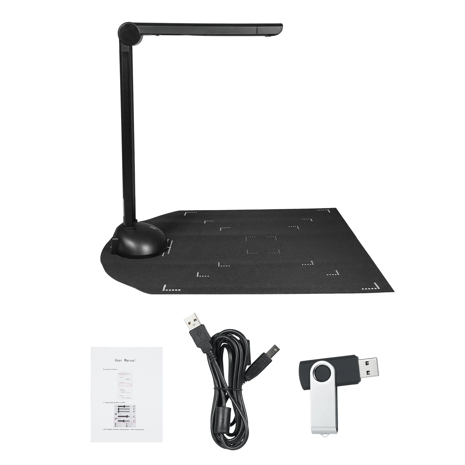 

Document Camera Book Scanner High Speed A3 A4 with LED Fill Light HD 16 Mega-pixels Support Multi-Language OCR Software USB Port