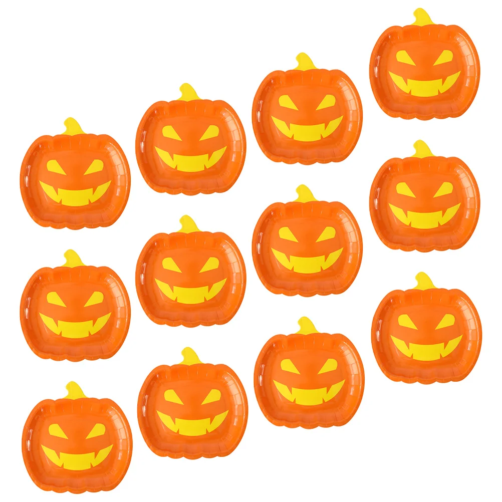 

20Pcs Pumpkin Shaped Disposable Plates Fine Workmanship Fall Party Supplies Halloween Food Cake Tableware Gathering Plate