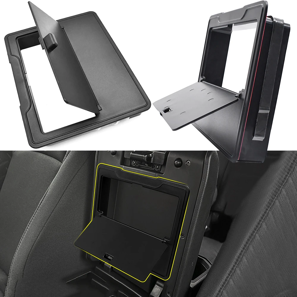 Center Console Hidden Box Organizer For Toyota Tacoma 2024 Accessories Armrest Secret Compartment Press To Open and Close Box