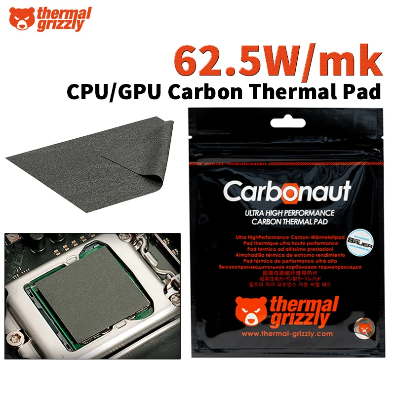 Thermal Grizzly Carbonaut 0.2mm Carbon Thermal Pad Non-Adhesive Flexible Reusable CPU/GPU/PS4/Motherboard Thermal Silicone Pad