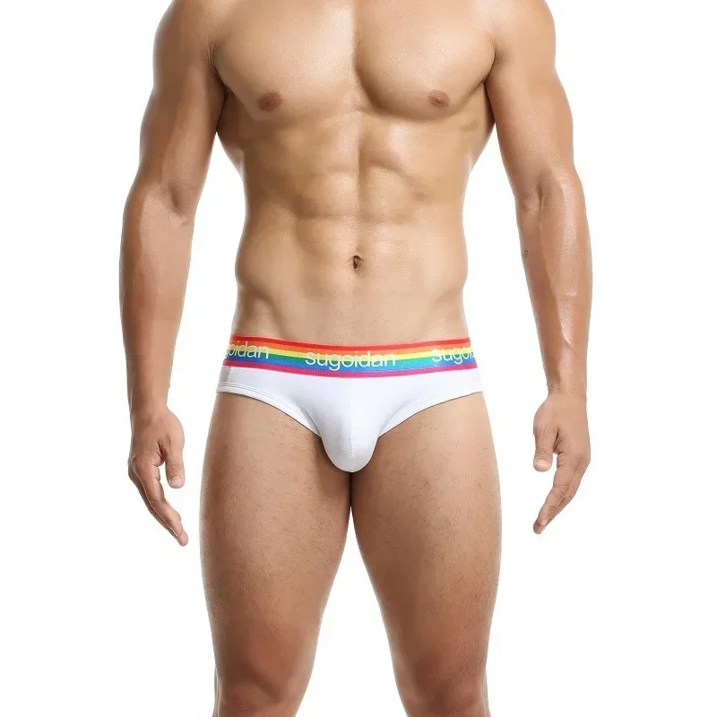 Cotton Bulge Briefs for Men Breathable Comfortable Sweat Absorption Sports Panties Low Waist U Convex Pouch Hip Lift Underpants