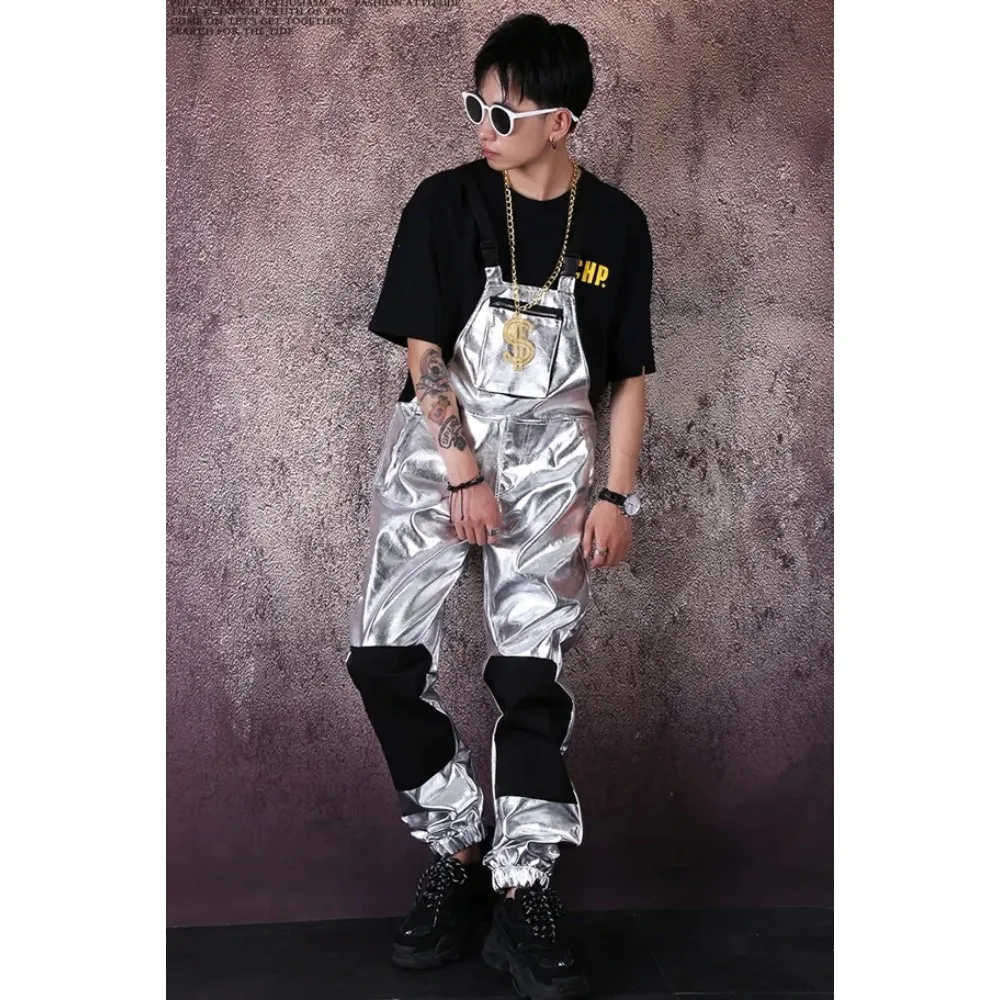 الكبار الذكور الهيب هوب الرقص ملهى ليلي زي موضة الرقص DJ زي حللا وزرة الجاز الفضة عموما الرجال الهيب هوب بانت