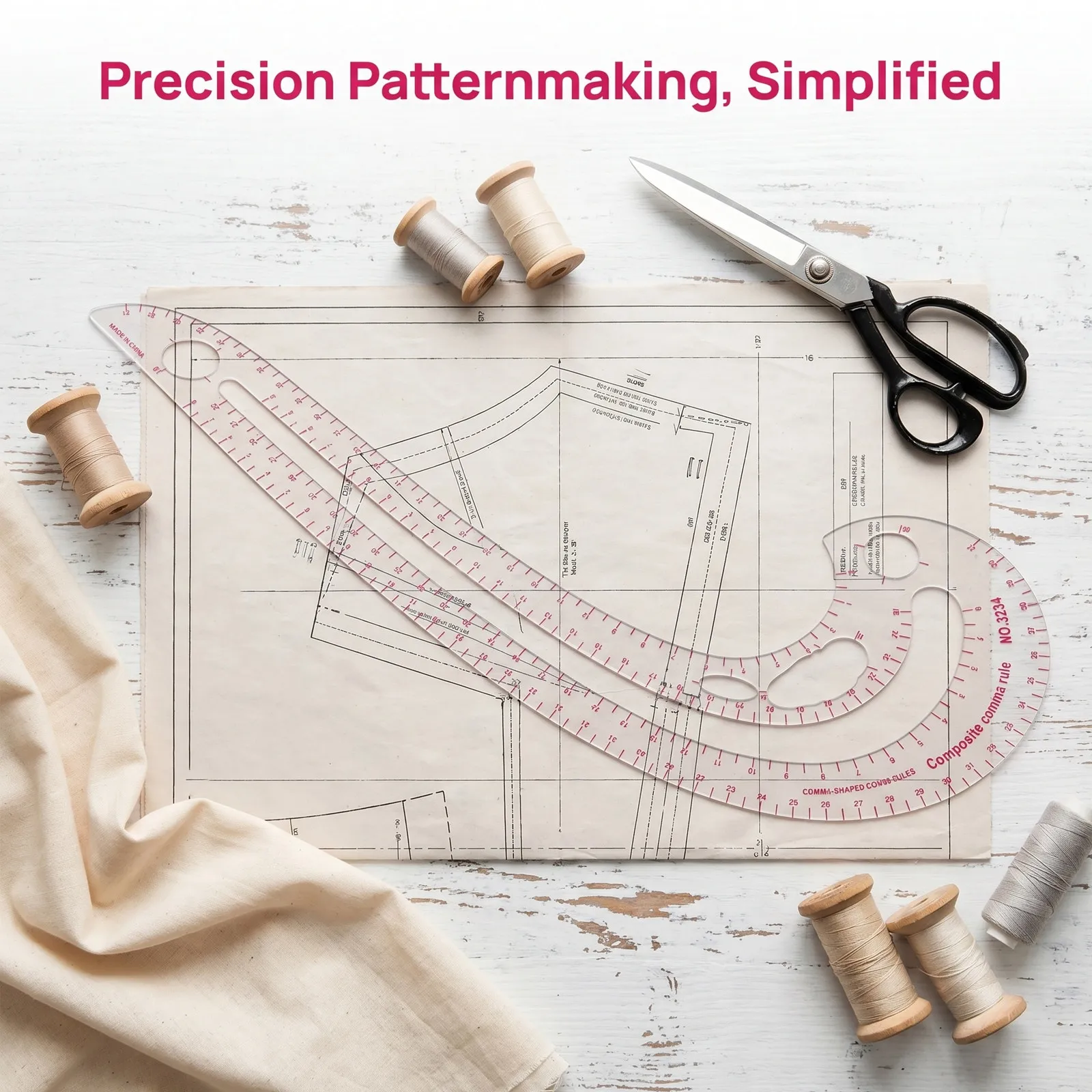 6Pcs Geometric Flexible Curve Ruler Set Plastic Garment Drafting Templates Sewing Crafts Dress Maker Pattern Making Template
