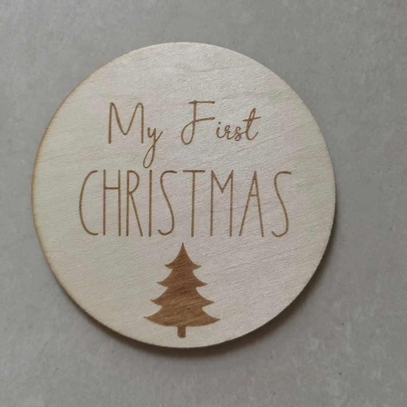 20pcs my first christmas First Holiday Milestones Wooden Milestone Disc