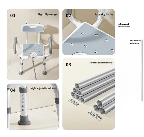 الجملة مقاعد الحمام حمام دش كرسي كبار للمعاقين وكبار السن #3