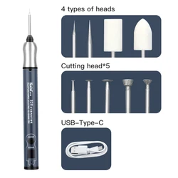 Kaisi USB Rechargeable Electric Polishing Sharpening Mini Carving Tools Set DIY Jade Engraving Grinding PCB Cutting Wireless Pen