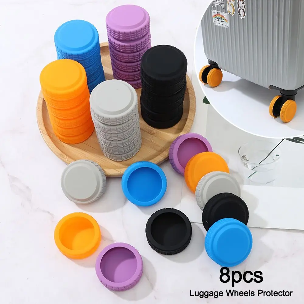 Silicone Luggage Wheels Protector Reduce Wheel Wear Noise Wheels Guard Cover Travel Luggage Caster Shoes with Silent Sound