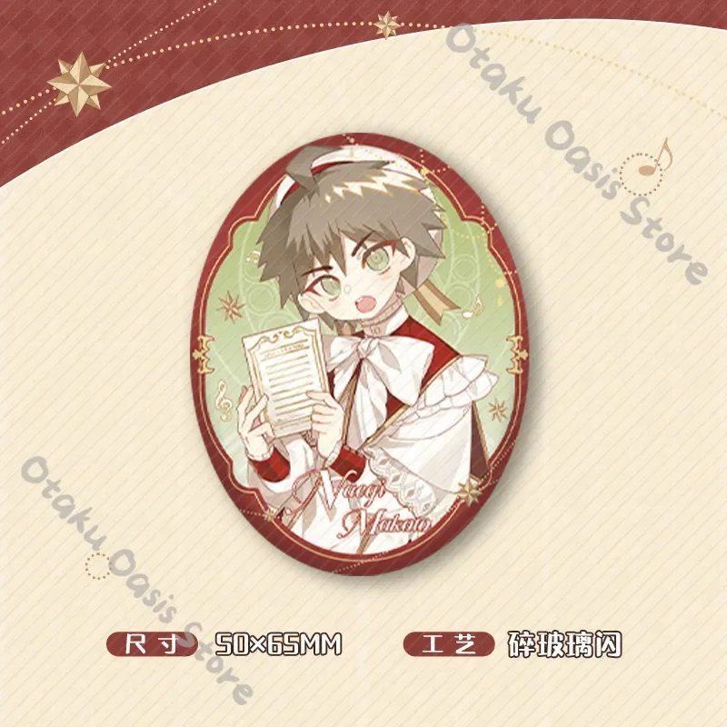 Danganronpa Enoshima Junko Kirigiri Kyoko Naegi Makoto Mini 32mm Badge Emblem Ellipse Breastpin Cosplay Collect Card Ornaments