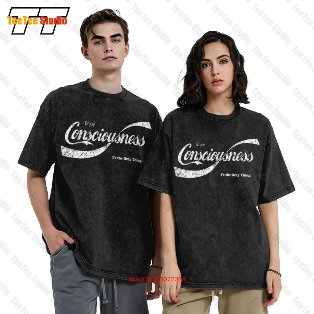 Enjoy Consciousness Vintage Oversized T-Shirt Spirituality Enlightenment NTJ2