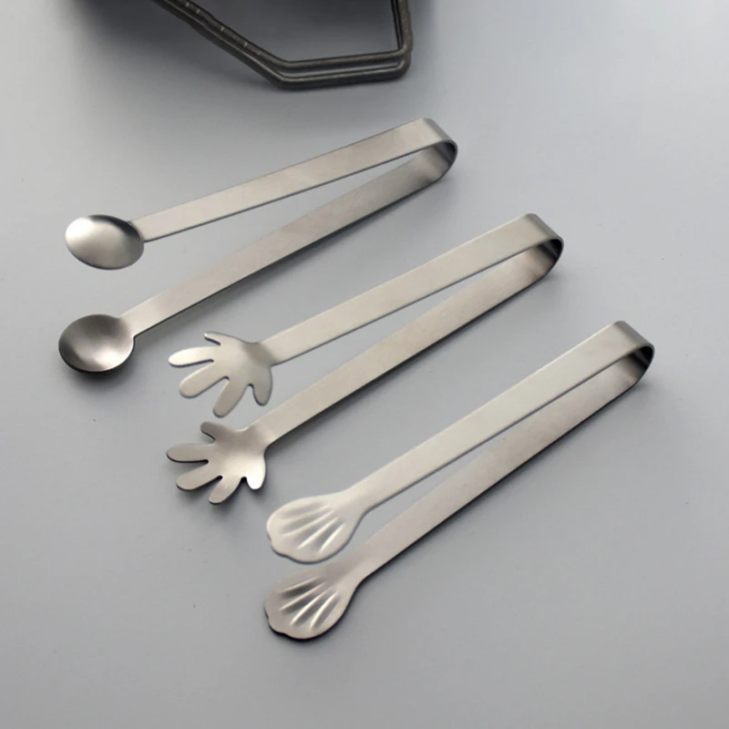 Pinzas para cubitos de hielo de acero inoxidable, pinzas para azúcar, pinzas para alimentos, pinzas para barbacoa, herramienta para hielo, Bar, cocina, pinzas para servir, accesorios de cocina