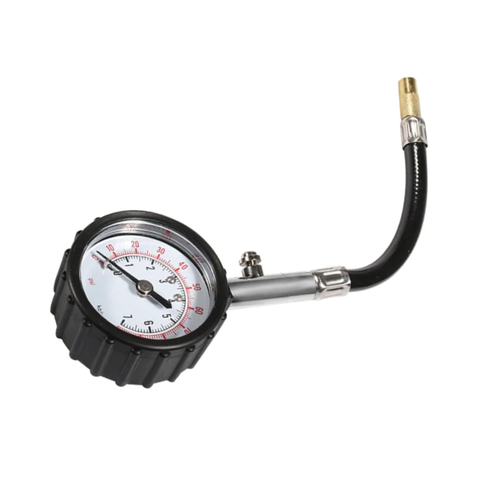 Motorcycle Tire Pressure Gauge 0-100 PSI Tire Gauge with Flexible Air Chuck for Car Motorcycle