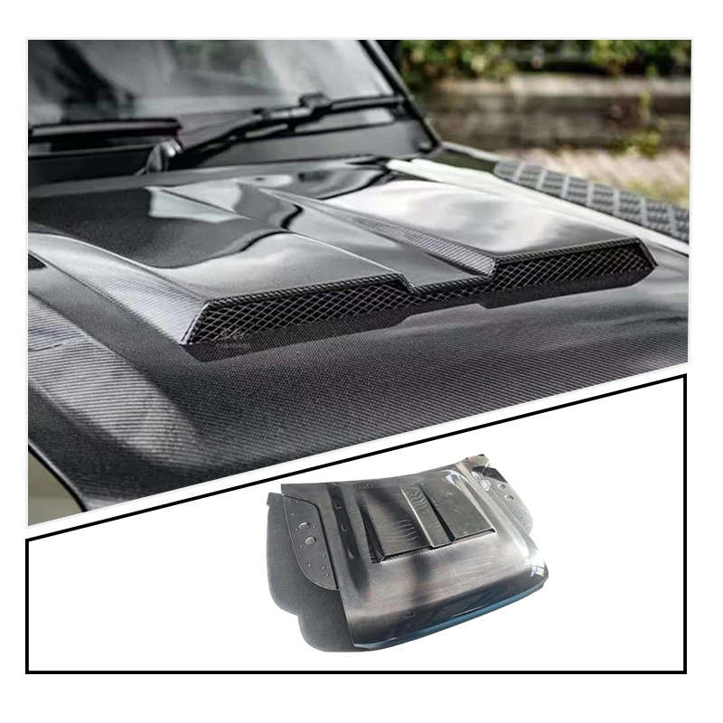 

Dry Carbon Fiber Front Bonnet Hood Engine Hood Cover For Land Rover Defender 90 110 2020