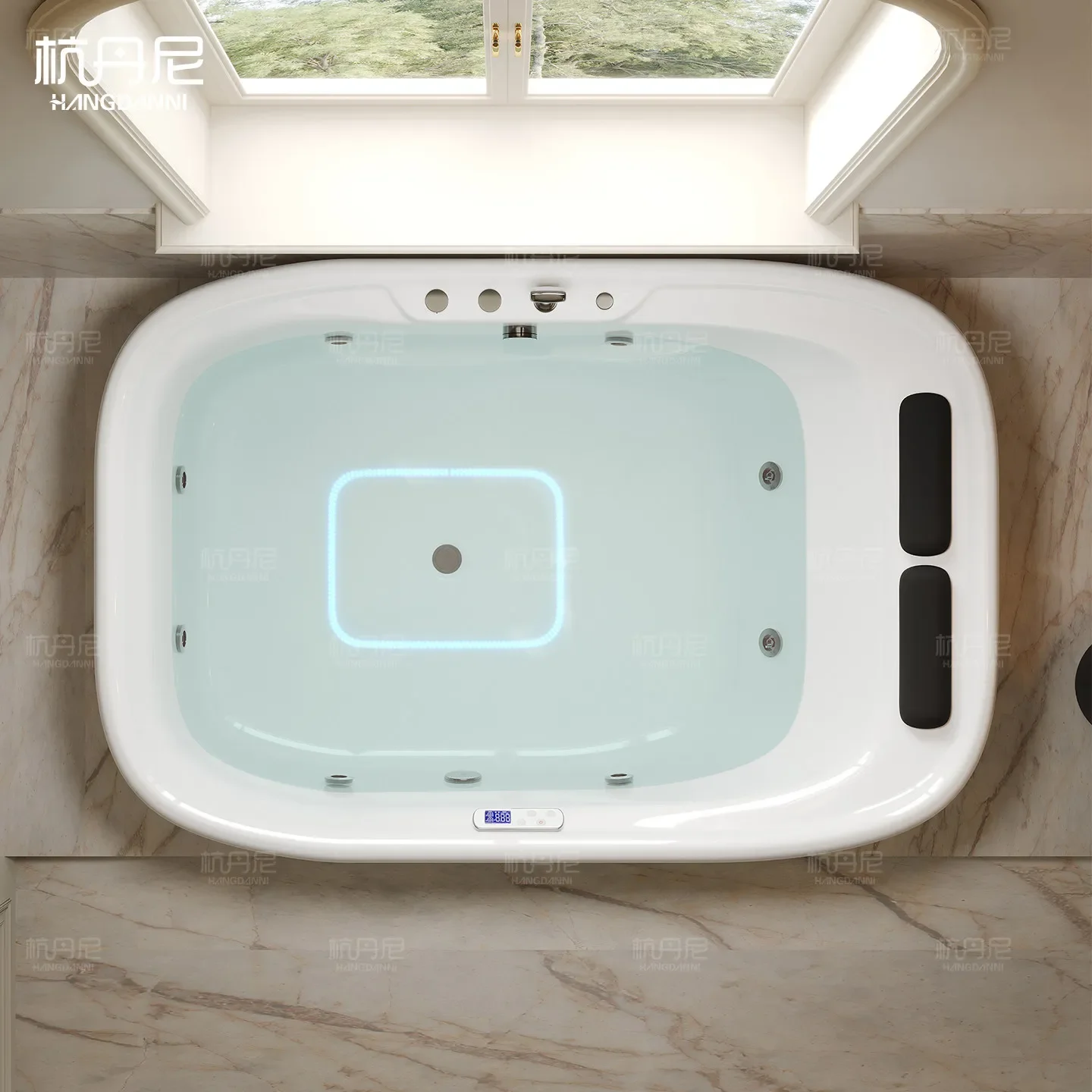 a68New bathtub high-end luxury double freestanding household adult constant temperature heating surf massage tank