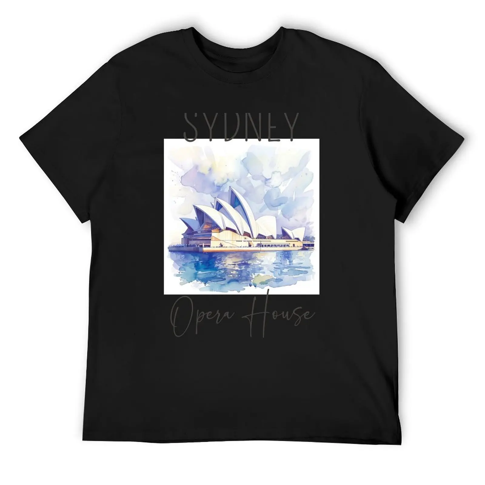 

Watercolor Design of Sydney - Australia T-Shirt anime figures Anime t-shirt funny gifts mens graphic t-shirts hip hop
