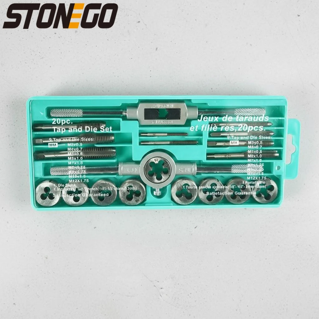 

Набор метрических метчиков и плашек (20 шт.) для ремонта резьбы от M3 до M12, с ключом, держателем для плашек, отверткой и кейсом для хранения, ручные инструменты