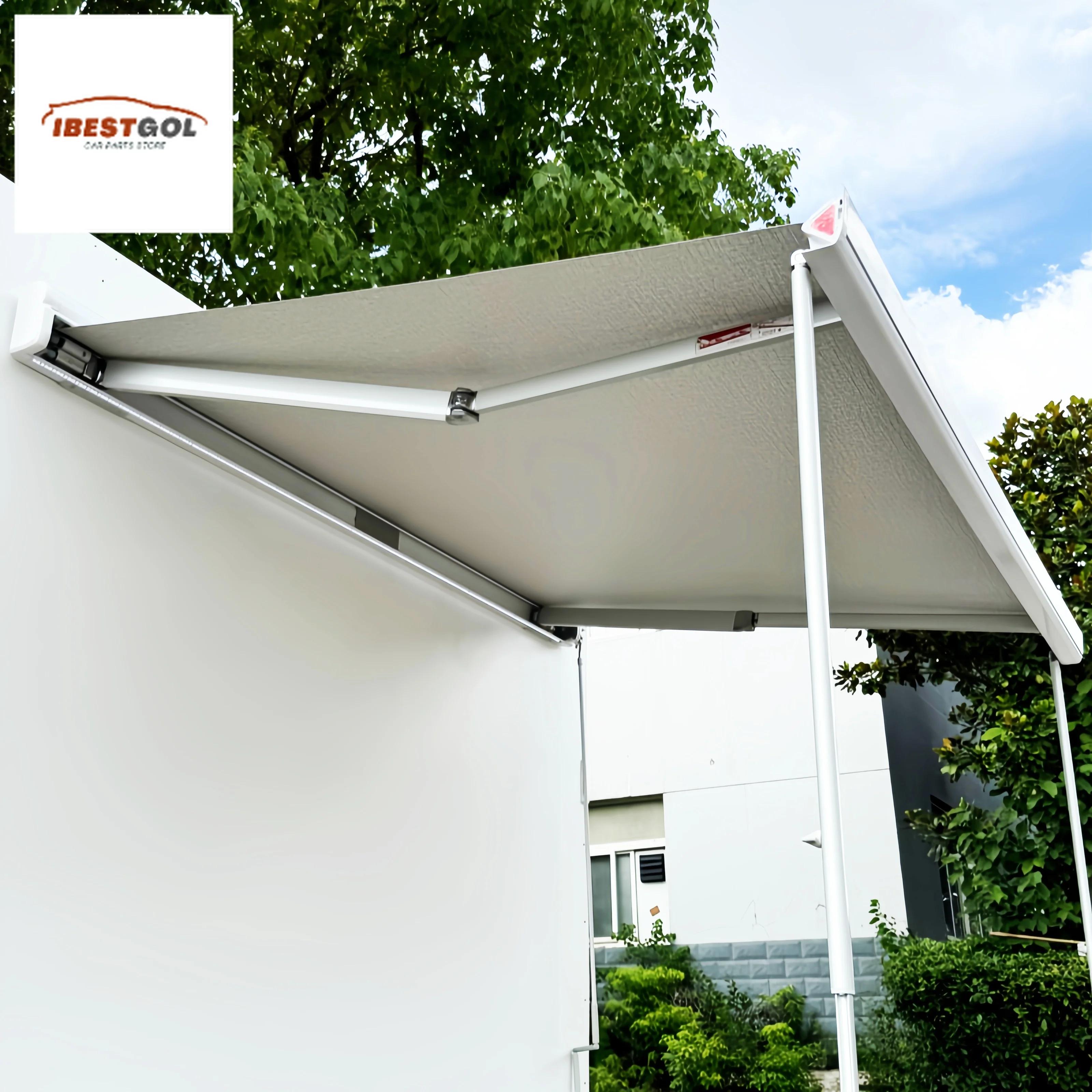 Ibestgol RV Side Awning Foldable Electric Manual Heavy-Duty Shade Aluminum Frame for Camper Outdoor Adventures