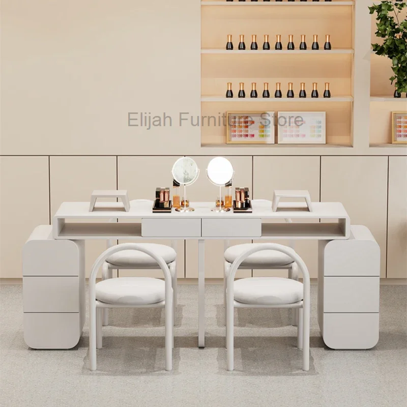 

Cleaner Beauty Nail Table Luxury Modern Makeup Professional Nail Table Dressing White Tavolo Manicure Salon Furniture BL50NT