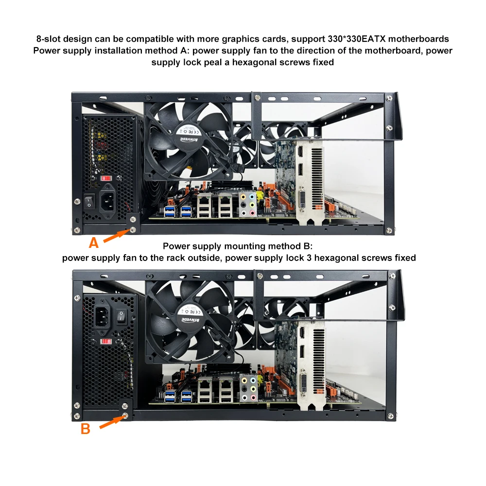 Imagem -04 - Computador Motherboard Case Rack Empilhável Open Chassis Rack pc Motherboard Case Frame para Atx Micro Atx Itx Motherboards X99