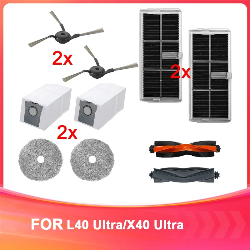 

AA76-Accessories For Dreame L40 Ultra/X40 Ultra Robot Vacuum Cleaners Rag Dust Bag HEPA Filter