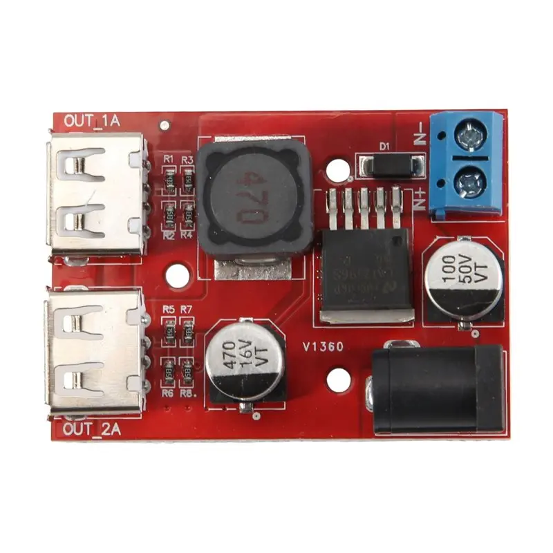 [HOT!A34R】 LM2596 LM2596S Dual USB DC-DC 9V 12V 24V 36V To 5V 3A Step Down Buck Converter Board Car Solar Power Supply M