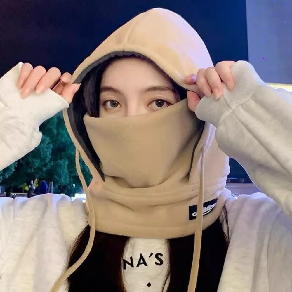 في الهواء الطلق يندبروف قبعة مريحة ركوب الدراجات هود قبعة دافئة قناع الوجه قبعة لينة 3 في 1 أفخم قبعة للمشي الجري الطقس البارد #1