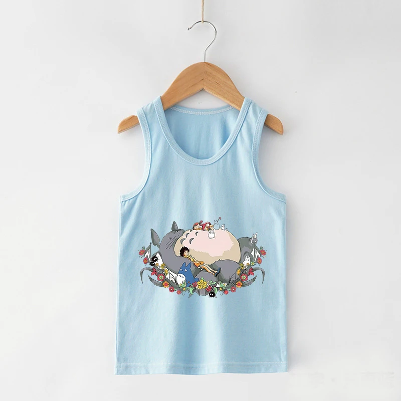 New Totoro Children Vests Girl Boy Summer Clothes  Anime Cartoon Waistcoats Baby Underwears Clothing Kids Cute Tees Home Gift