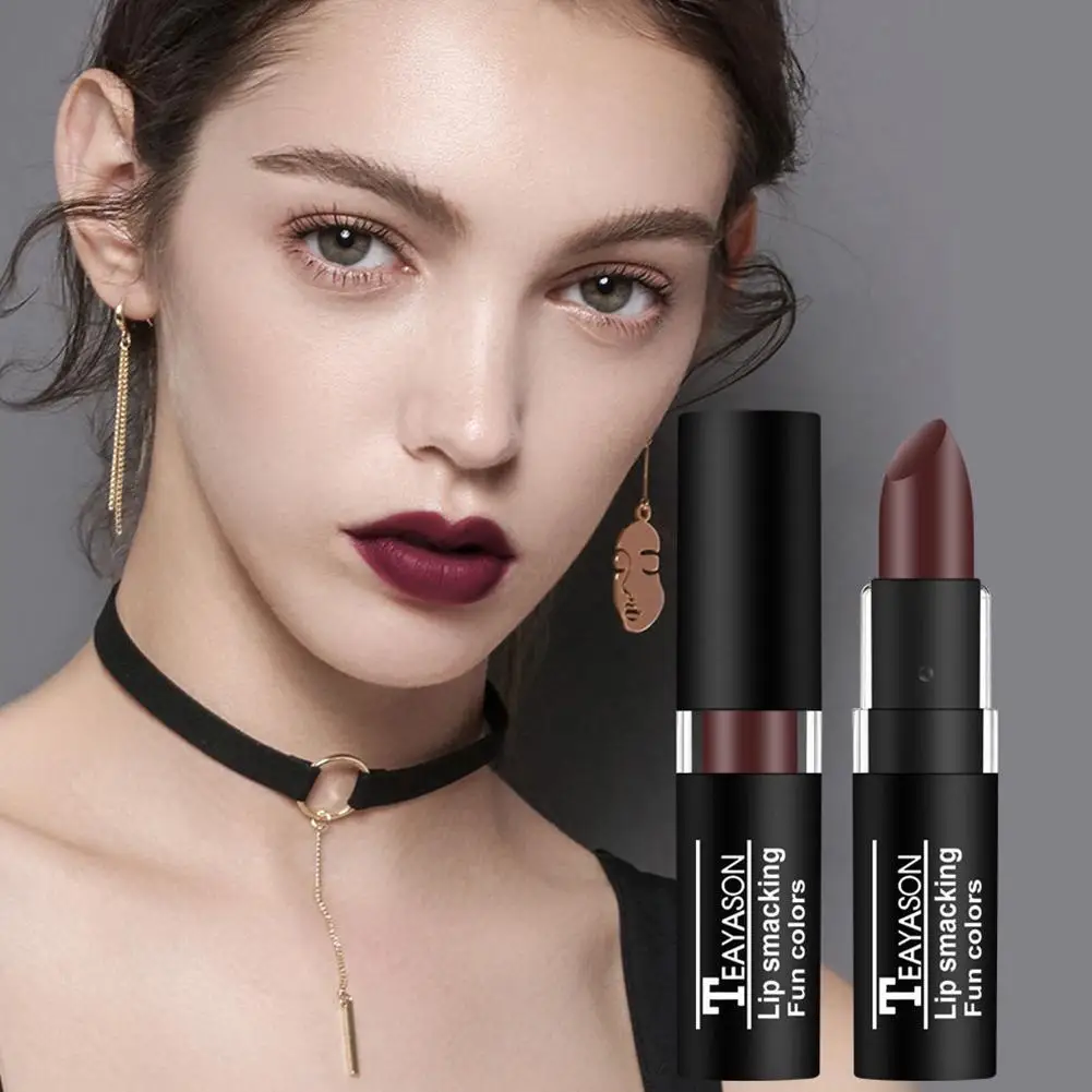 TEAYASON 12 Color Matte Lipstick Personality Halloween Party Lip Gloss Cosmetics No Fading Waterproof Long Lasting Lips Makeup