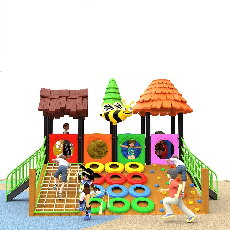 Kids Kindergarten Outdoor Climbing Training Playground Tube Plastic Kids Slide And Climbing Toys Park Games