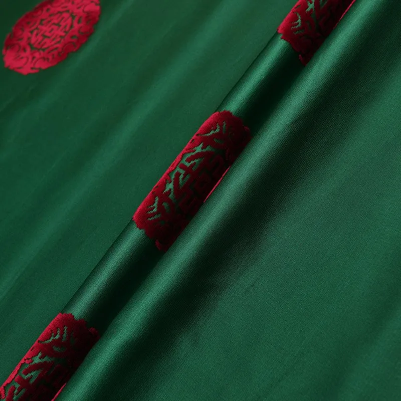 Handmade Zhangzhou satin jacquard fabric polyester fiber traditional pattern Chinese clothing and cheongsam