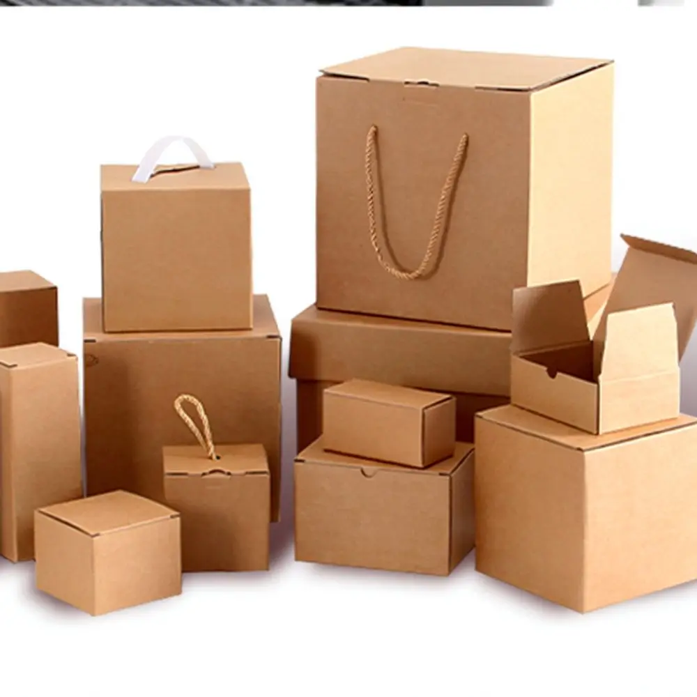 Sturdy Kraft Corrugated Paper Carton Rectangular Shipping Box Storage Case Protective Container For Gift Toys Delivery Parcel