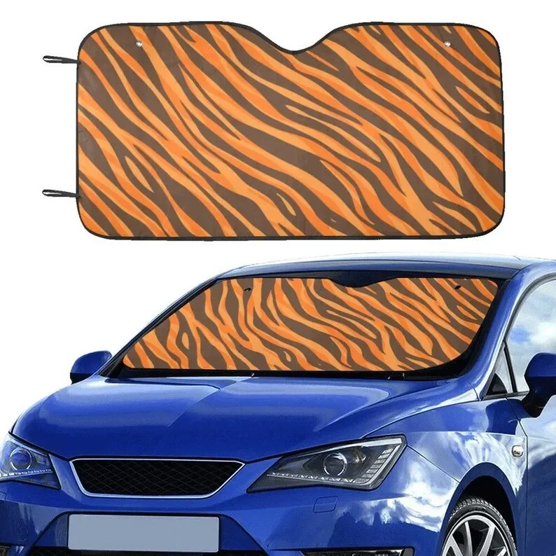 Pare-solee imprimé tigre para pare-brise de voiture, accesorios de voiture, animaux Sauvage, protección de couverture automatic