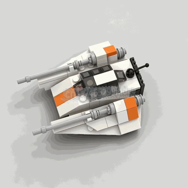 210PCS Winter Space Glider Building Blocks Dual Cockpit Sci Fi Aircraft Model Creative DIY Assembly Collection Display Gift Toy