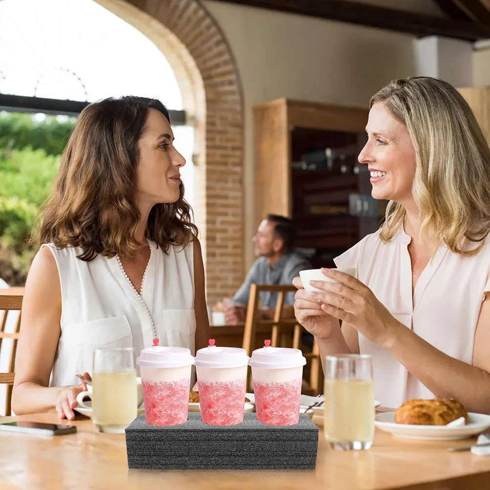 

4pcs 3-Hole Beverage Takeout Accessory Coffee Cup Carrier Tray Drink Packing Carrier Outdoor Cup Tray Multi-Hole Holder