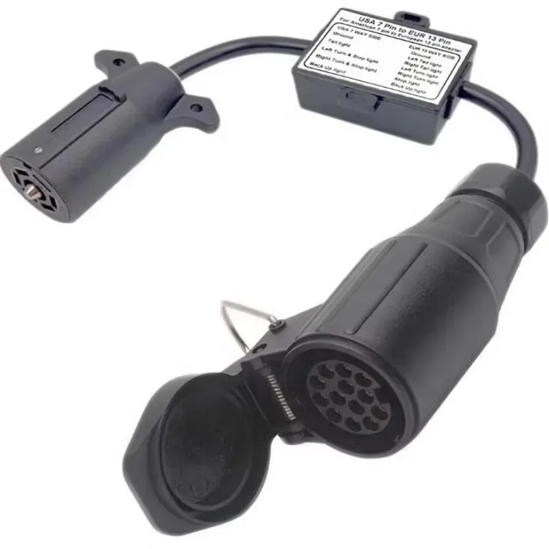 

Trailer Adapter 7 To 13 Trailer Connector Light Converter USA 7 Pin Plug To EUR 13Pin Socket Stop/Brake Signal Separation