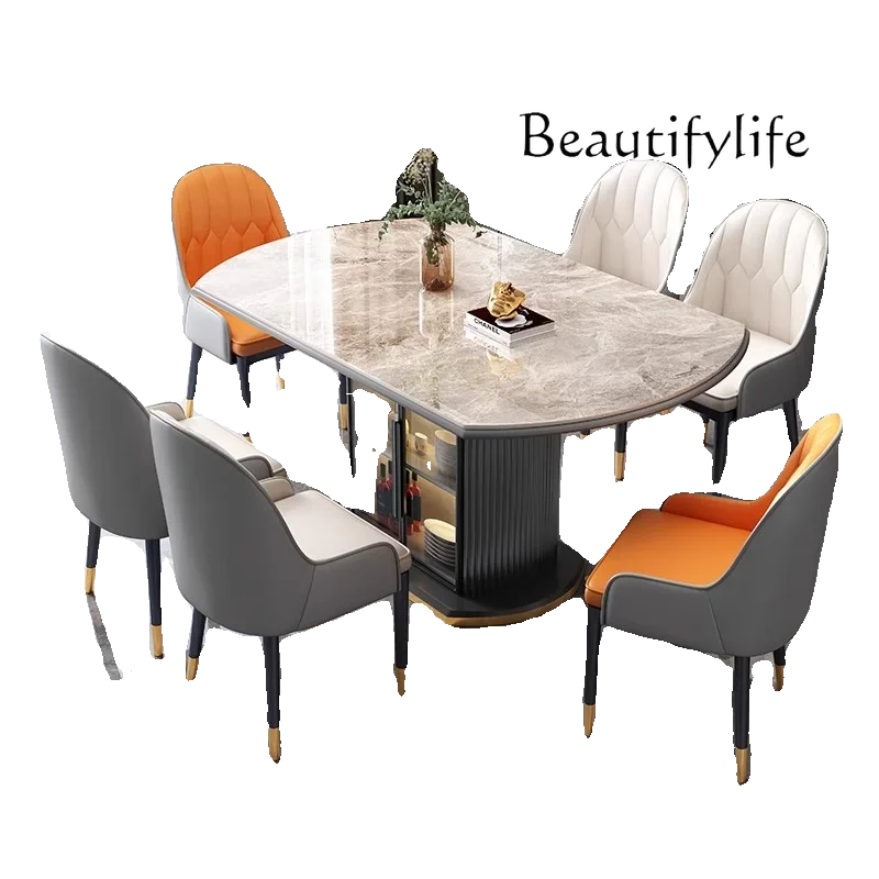 

Nordic Light Luxury Stone Plate Dining Table Household Small Apartment Modern Simple Retractable Folding Dining Table