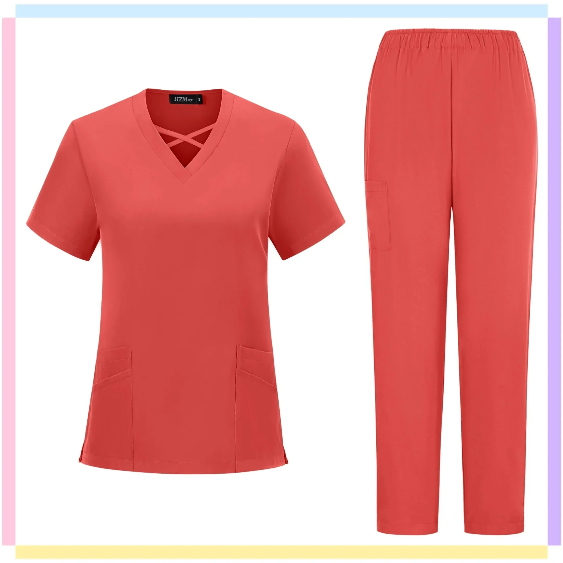 Hot Sale Anti Wrinkle Washable Soft Nurse Scrubs Hospital Medical Scrubs Women Nursing Top Jogger Scrubs Uniforms Sets Work Wear