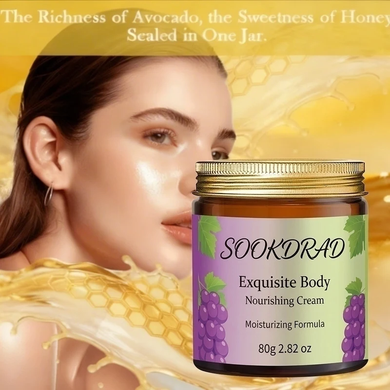 Grape Extract Body Cream, Moisturizing, All Skin Types, Arms/Legs/Torso, Post-Shower, 80g/2.82oz Daily Care