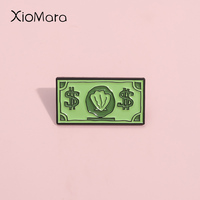Green USD Symbol Enamel Pin Custom Wealth Money Cartoon Cute Anime Currency Brooches Lapel Badges Jewelry Kid Fans Gift