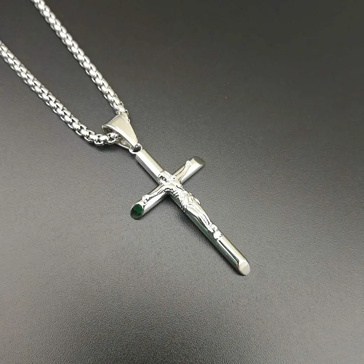 Hot Sale Cross 316L stainless steel Necklace Women/Men Jewelry Gold Color Crucifix Jesus Cross Pendant Charm Necklace Jewelry