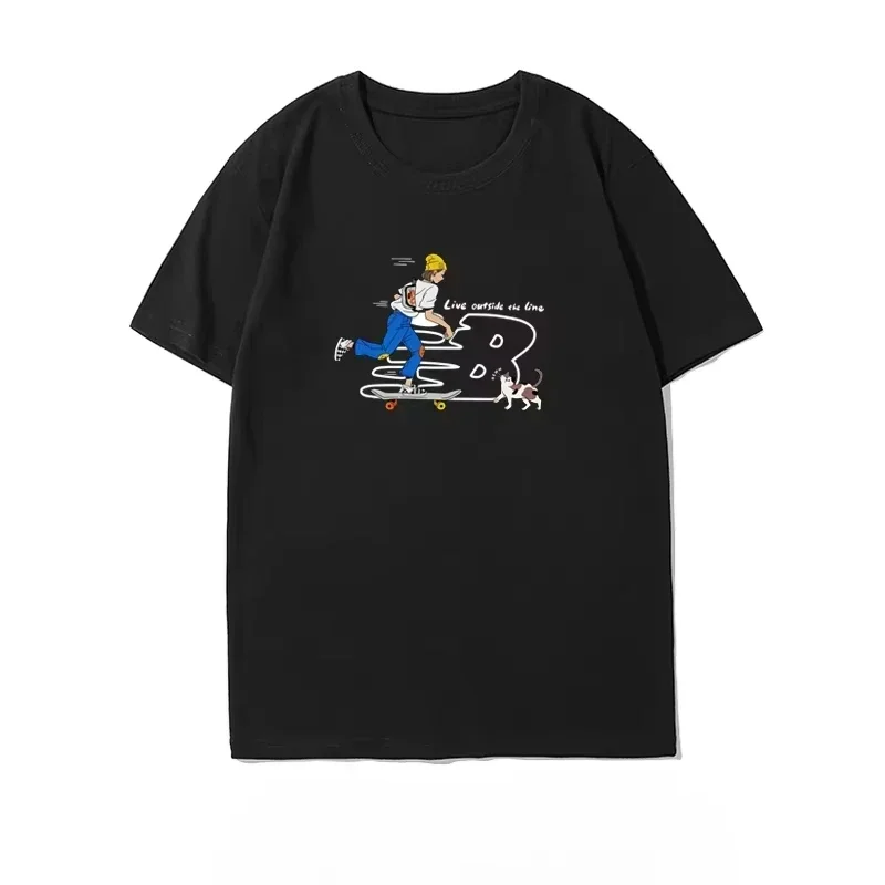 

Европейский летний тренд: новые мужские и женские свободные и удобные дышащие футболки из чистого хлопка с ультра-прозрачным принтом