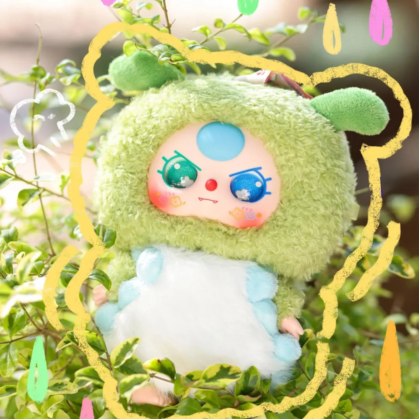 طفل ثلاثة قزم أفخم سلسلة صندوق أعمى الفينيل أفخم دمية لطيف ليتل النحل أفخم الشكل الخلفي قلادة ديكور حلية لعبة صندوق غامض