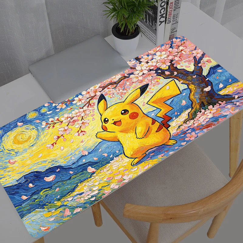 

Large Mouse Pad Carpet Pokemon Pikachu Laptop New Pc Gamer Keyboard Mat XXL Mousepad Edge White Tassel Rubber Table Mat