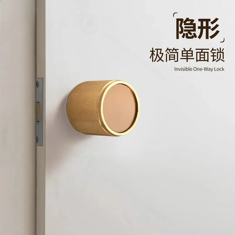 Minimalist Round Invisible Door Lock Single Sided Hidden Latch for Home Office Background Wall Darkroom No Brand