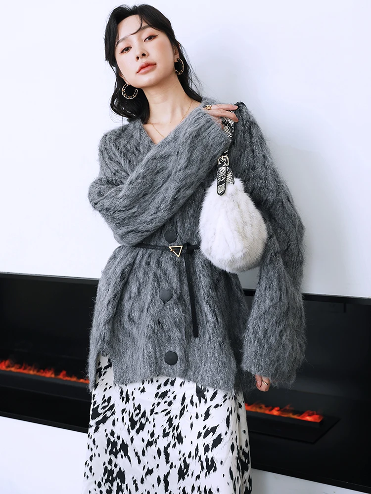 New Mink Fur Women\'s Bag Genuine Leather Temperament Hair Stick Bag Single Shoulder Handheld Fur Bag Autumn and Winter Fashion U