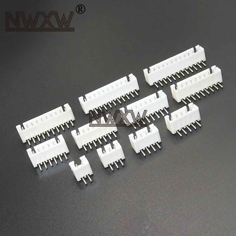 50pcs XH2.54 connector 2P/3P/4P/5P/6P/7P/8P/9P/10P/11P/12P 90 degree elbow connector right angle socket white connector