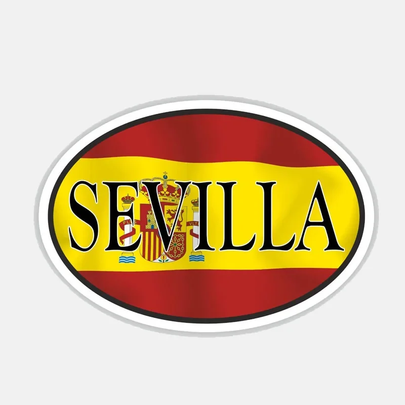 Personality Sevilla Spain Oval Car Sticker Decal Accessories