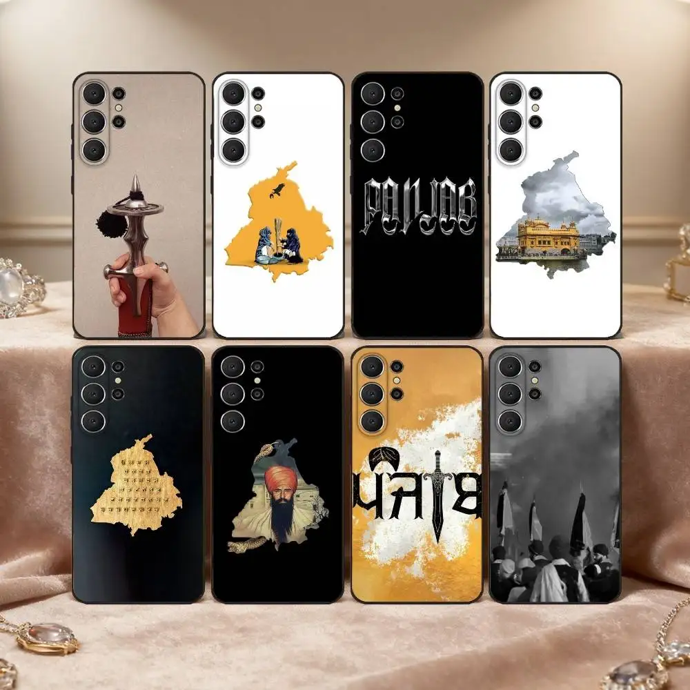 

A-Art P-Punjab M-Map Phone Case For Samsung S25,S24,S21,S22,S23,S30,Ultra,S20,FE,Lite,10,9,Black Cover