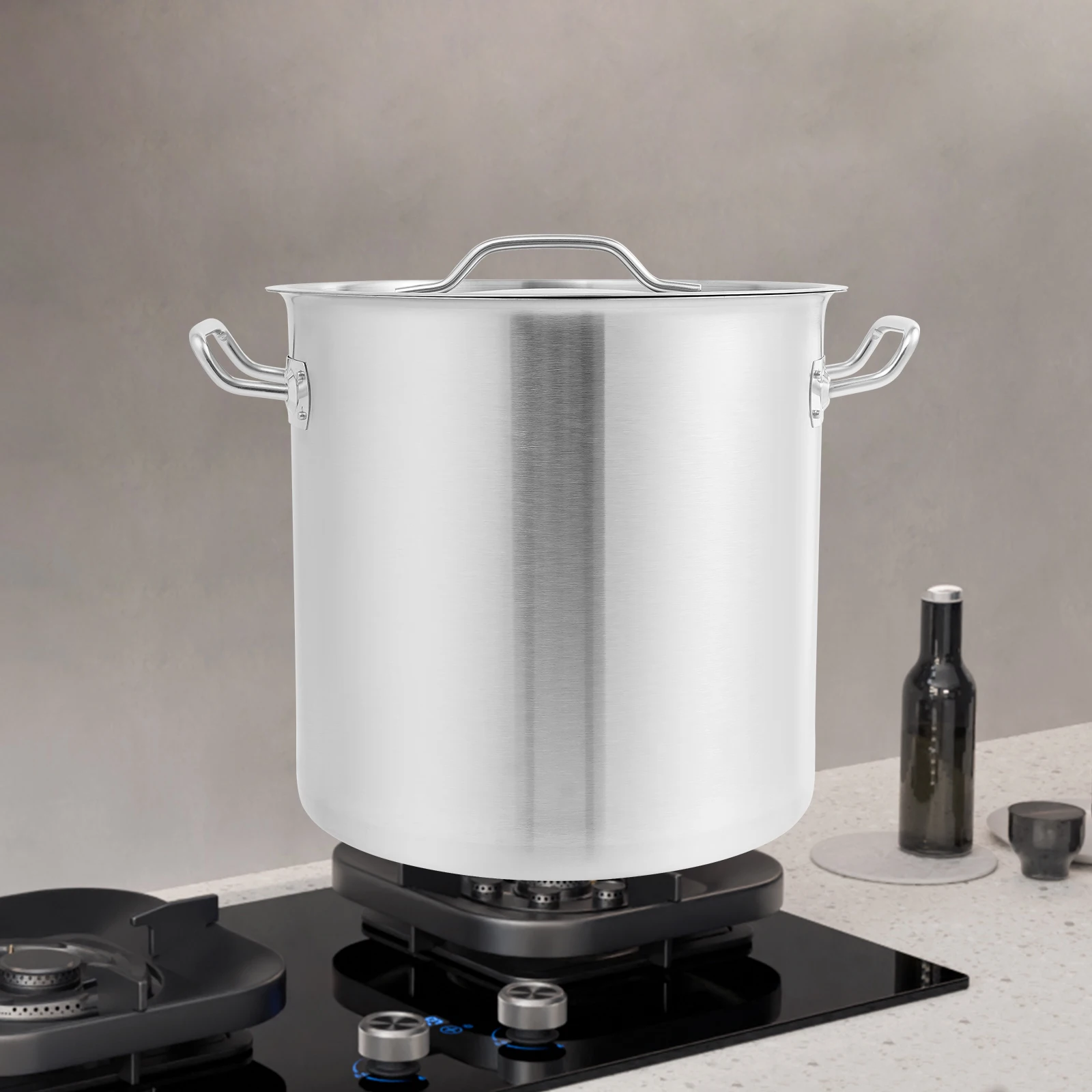 

Кастрюля из нержавеющей стали 25 л/33 л, серебряная универсальная кастрюля для супа с крышкой для школ, баров для завтрака